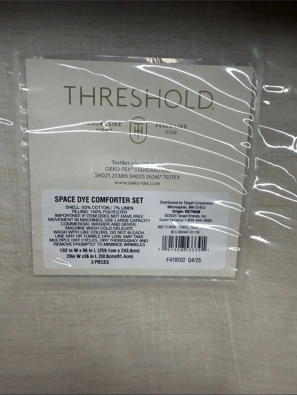 Threshold space dyed